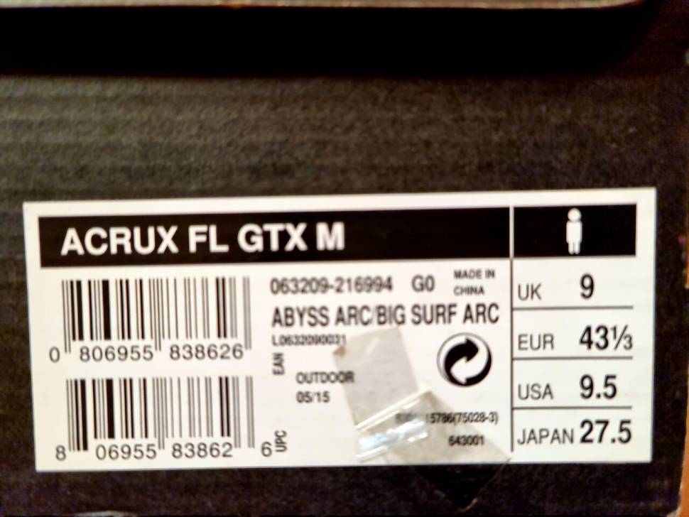 아크테릭스 FL GTX 신발 (중고장터 - 비낚시용품)